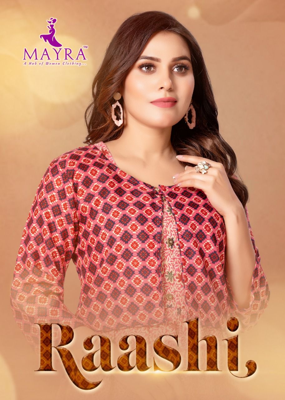 MAYRA  RAASHI Fancy Daily Wear Rayon Printed Designer Kurtis Collection